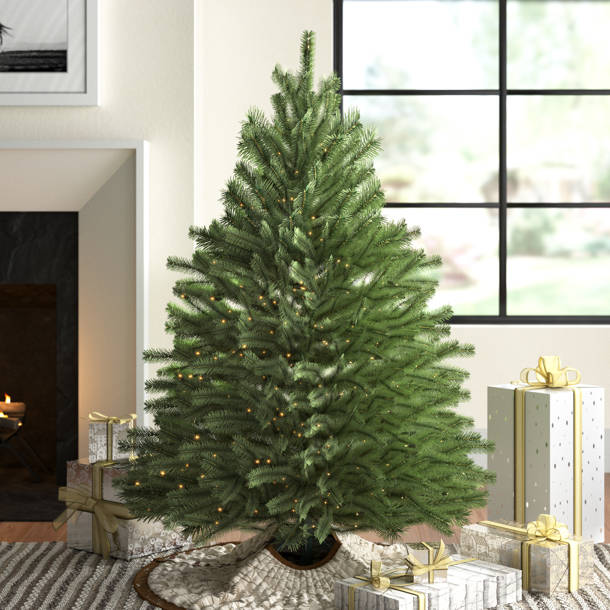 Baldrik 90'' Lighted Artificial Fir Christmas Tree | Full & Lush with 1000 Multicolor Lights